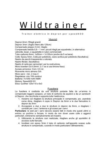 disegno aereomodello depron scarica
